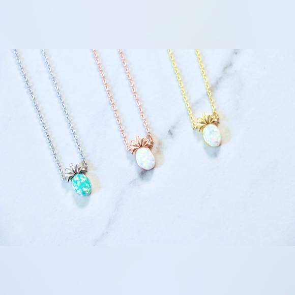 Dainty Opal Pineapple Necklace, Bday Gift, Wife Gift, Valentine  Jewelry Gift - Picture 2 of 2